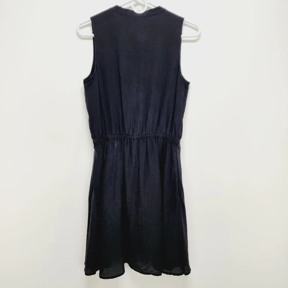 Madewell 1937 Black Silk Sleeveless Button-Front Dress XS - Picture 7 of 10